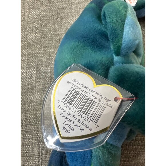 Ty Beanie Baby Rainbow Dark Blue Chameleon Plush Toy 1997 Collectible - Picture 8 of 8